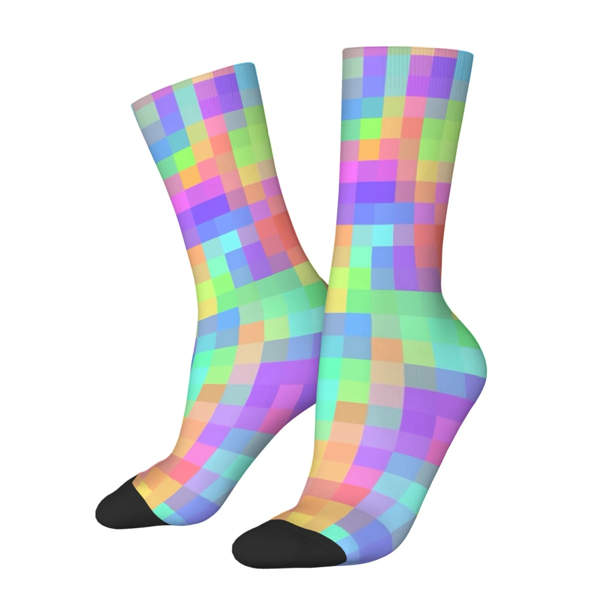Calcetines a Cuadros Color Macaron para Hombre, Calcetines Deportivos Divertidos y Modernos, Calcetines Casuales Suaves y Cómodos Antideslizantes, Regalos para Fiestas