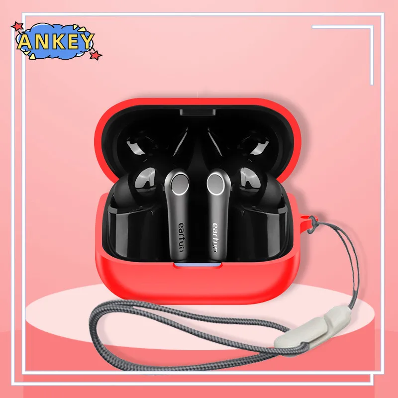 لـ EarFun Air Pro 4+ حافظة ناعمة غطاء EarFun Air Pro 4 Plus Shells سماعة أذن كم حبل اليد حزام الملحقات