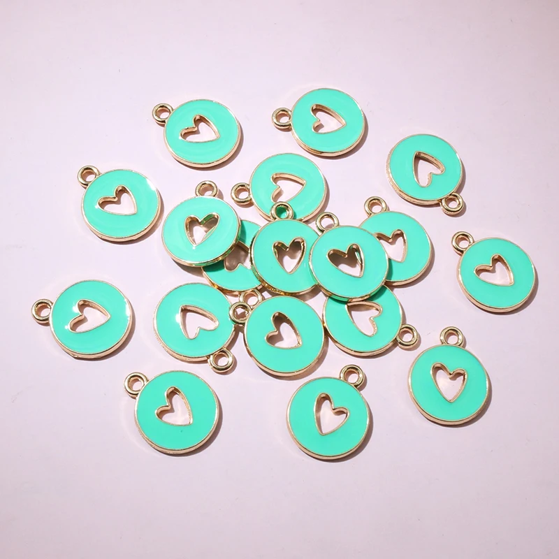 20pcs 15x12mm Enamel Double Side Hollow Heart Charms Pendant DIY Jewelry Making Accessories for Bracelet Earrings Necklace - view 5