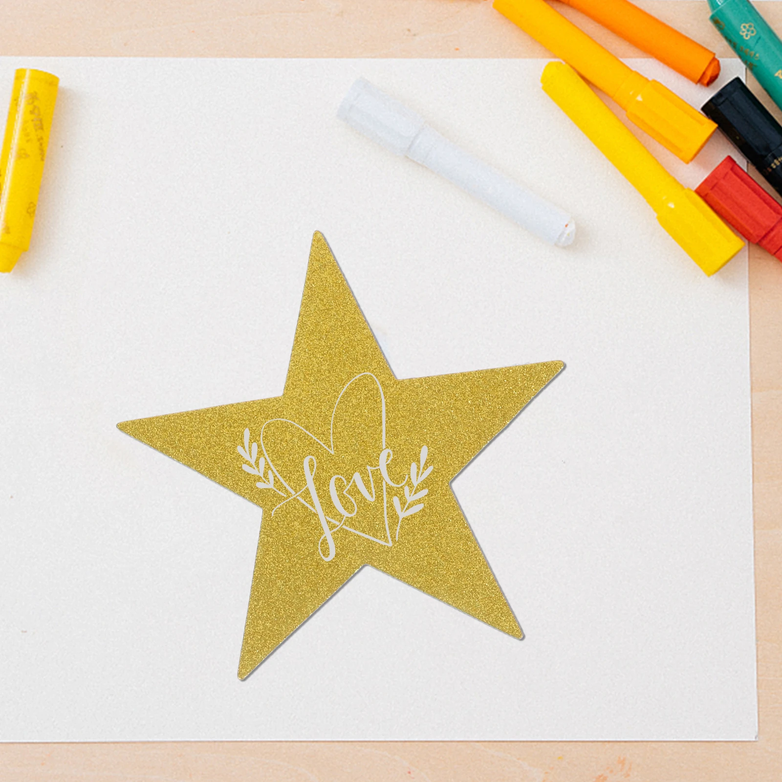 

30pcs Five-Pointed Star Hand Paper Cutouts Decorative Wall Art Colorful Classroom School Crafts Scrapbooking Embellishment