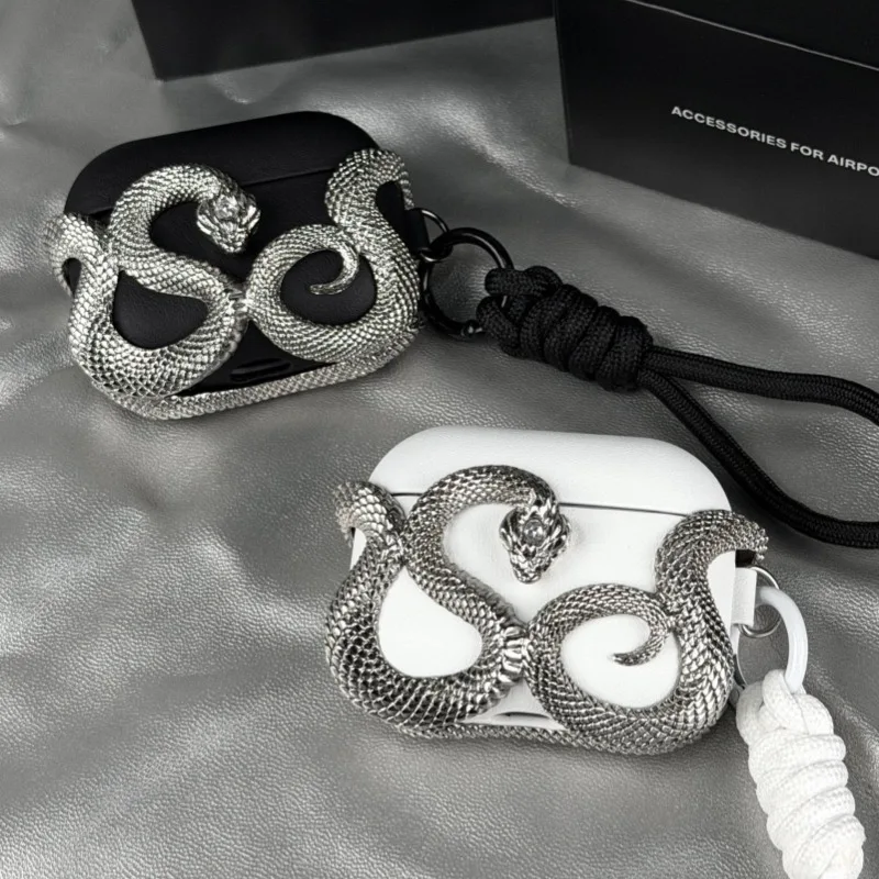 

Чехол для наушников AirPods 4, AirPods Pro 1/2/3, с 3D-печатью, серия «Змея», жесткий защитный чехол для наушников, аксессуары, подарок своими руками