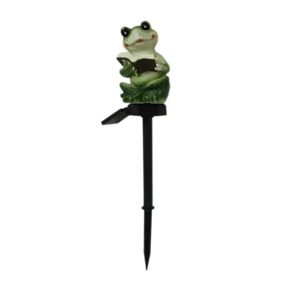 

Craft Resin Solar Led Lights Waterproof Cartoon Frog Statue Solar Lawn Lamp Creative Imitation Frog Figurines Gifts