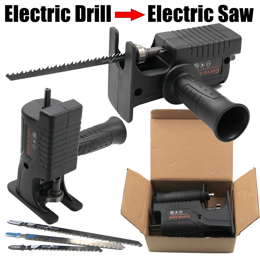 Reciprocating Saw Adapter Electric Drill To Electric Saw for Wood Metal Cutting Tool with Saw Blade for Wood Metal Cutting