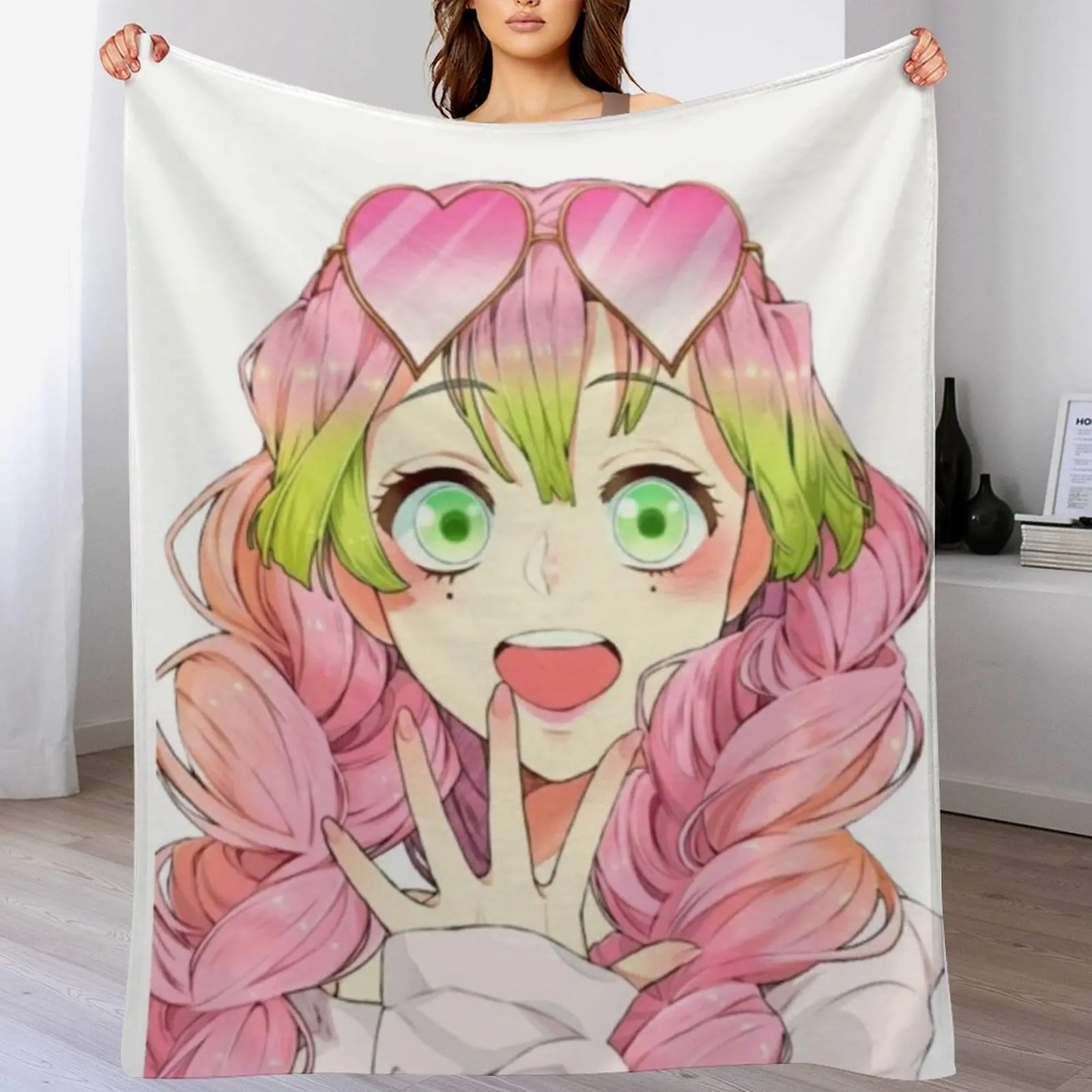 

Mitsuri Kanroji Throw Blanket Men's Soft Warm Throw Blanket for Couch