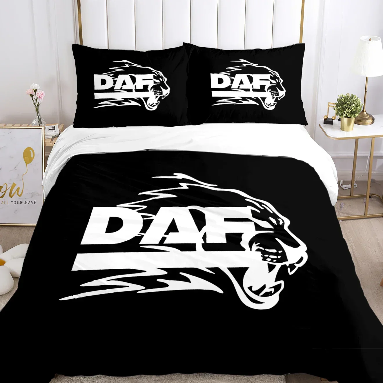 

DAF Truck Logo Duvet Cover Cartoon Comfortable Duvet Quilt Cover Pillowcase Bedding Set Children Bedroom Decoration Home Textile