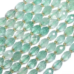 6x8MM Natural Faceted Stone Green Fluorite Loose Spacer Beads For Jewelry Making DIY Bracelet Earrings Handmade Accessories