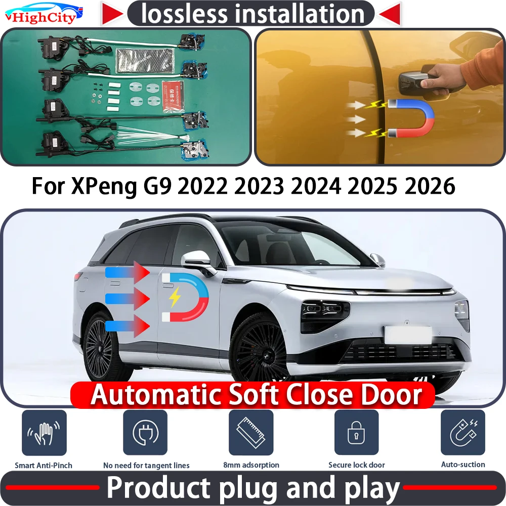 

HighCity Electric Closing Door Lock Actuator for XPeng G9 2022 2023 2024 2025 2026 Soft Close Power Latch System Auto Pull Door