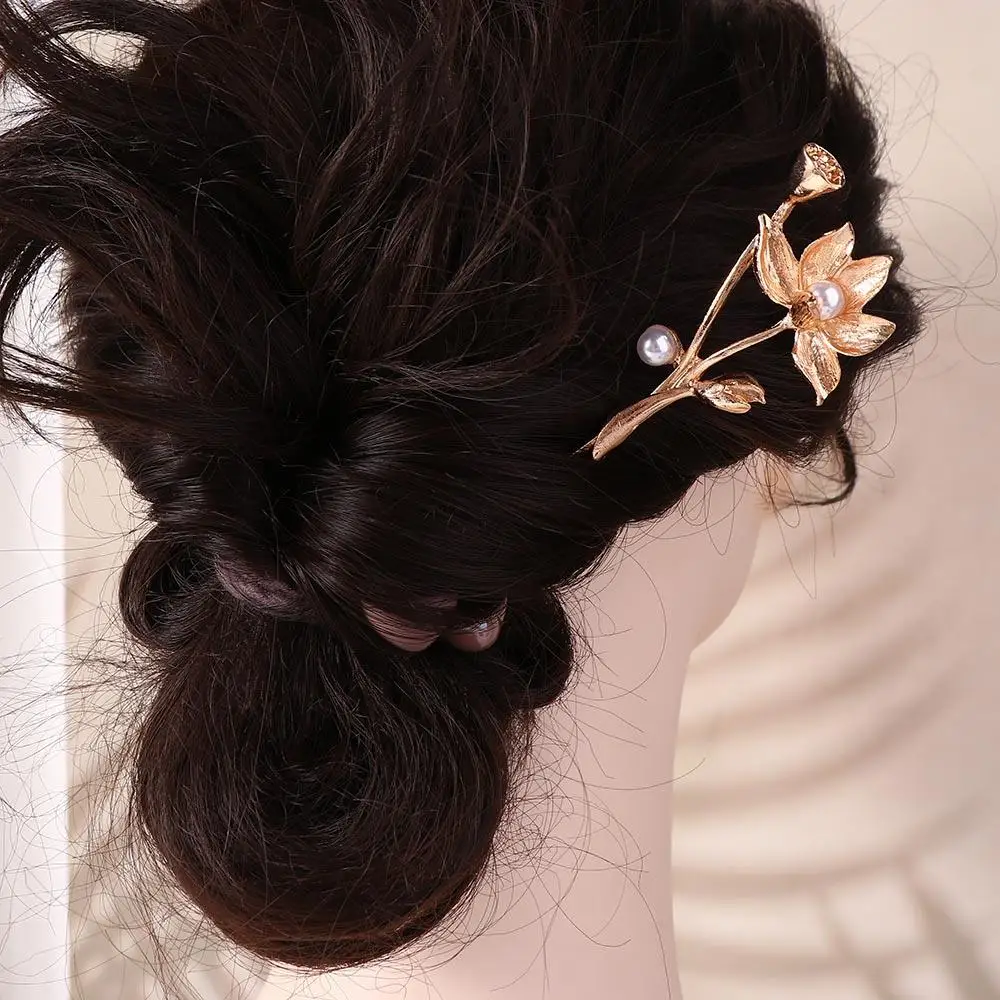 Design Tool Cheongsam Flower Ancient Headwear Hanfu Hair Sticks Ancient Style Hairpin Metal Hairpin Chinese Style Headwear