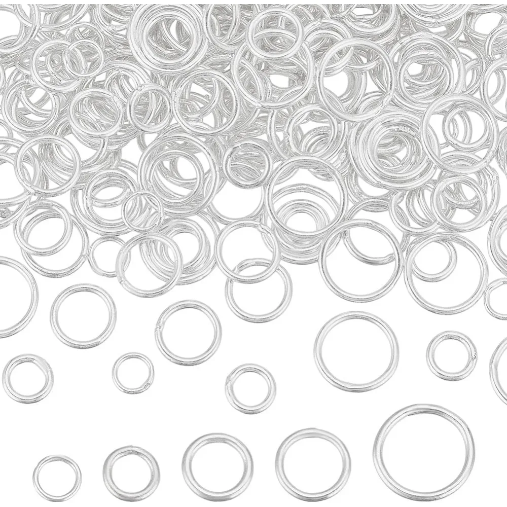 

400pcs Closed Jumps Rings 5 Size Brass Soldered Jump Rings 18~21 Gauge Round Rings Chainmail Rings Junction Rings