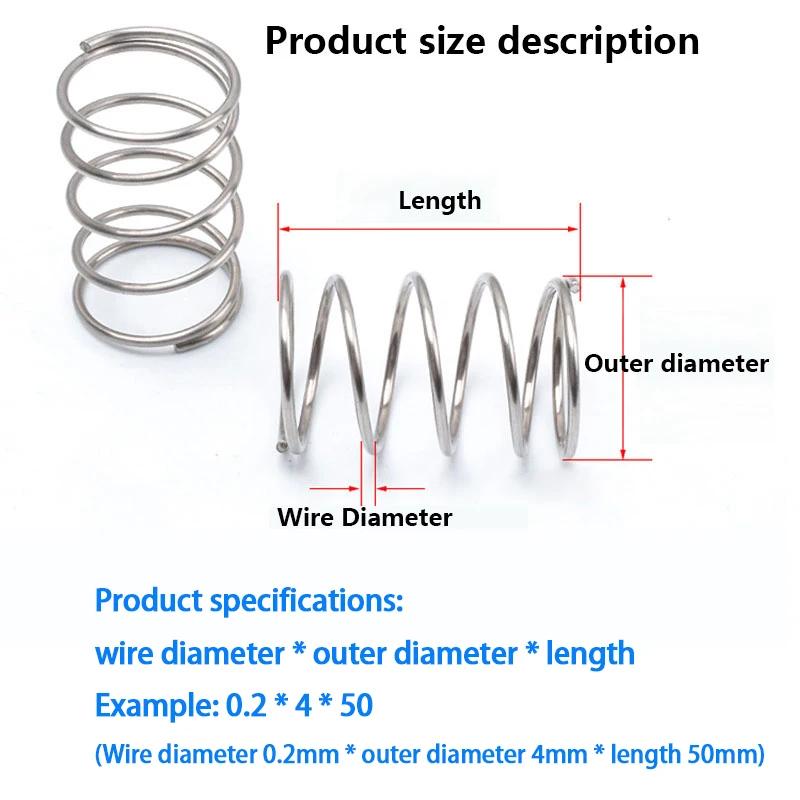 Wire Diameter 2.0mm 304 Stainless Steel Compression Spring Y-shaped Shock Absorption Return Spring Customizable 3Pcs