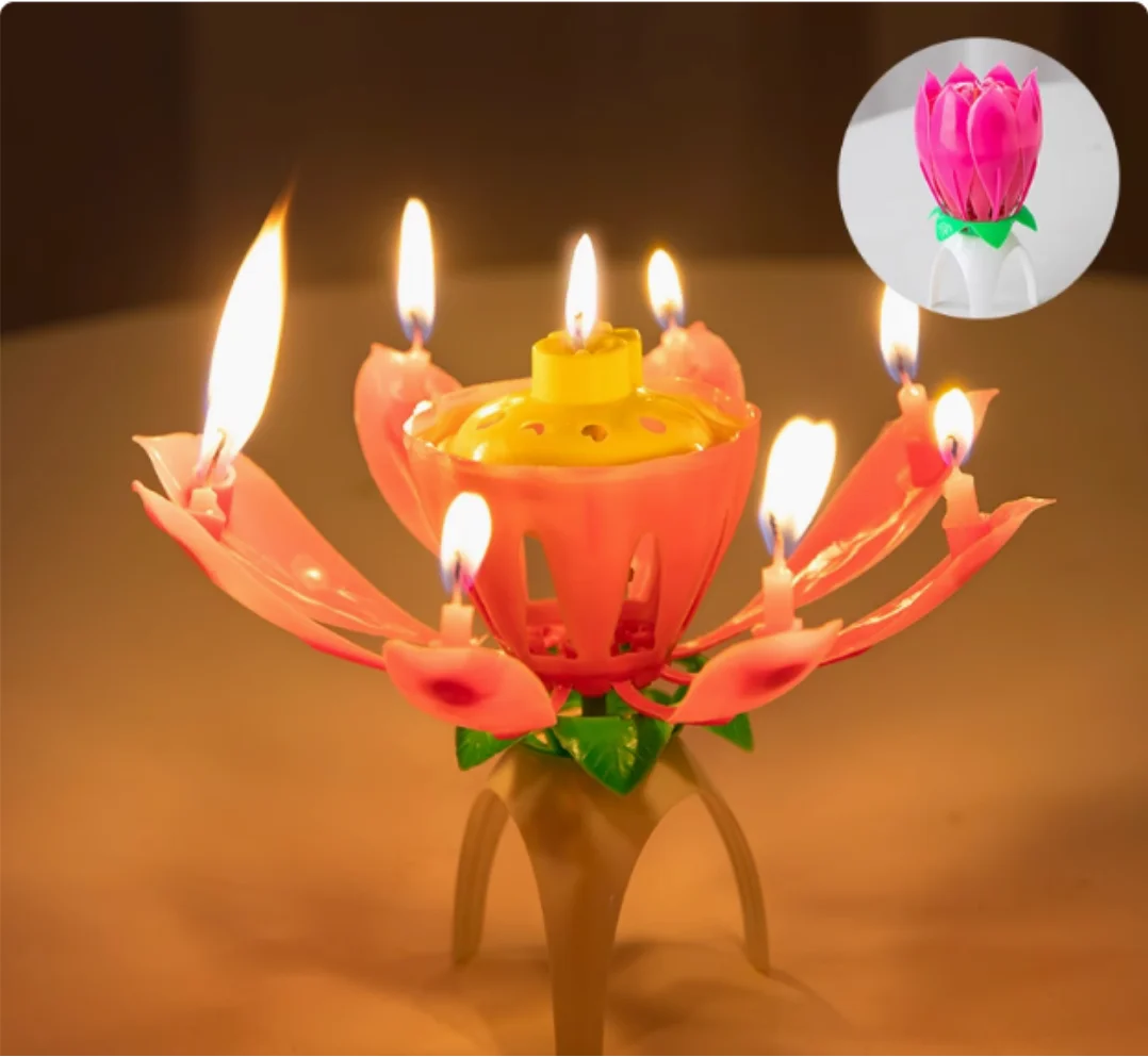 Rotating Candles with Internet Celebrity Creativity, High-End Feel, Children\'s Birthday Candles, Decorative Cake Candles