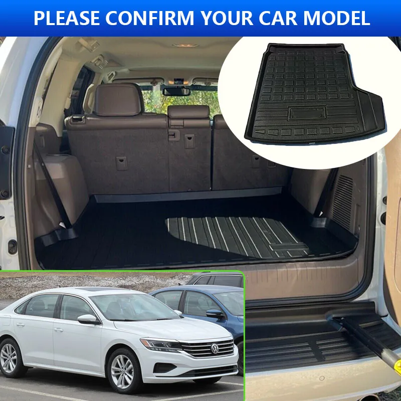 Car Trunk Mat For VW Volkswagen Passat 2019 2020 2021 2022 2023 High Temperature Resistant Storage Carpet Interior Accessories