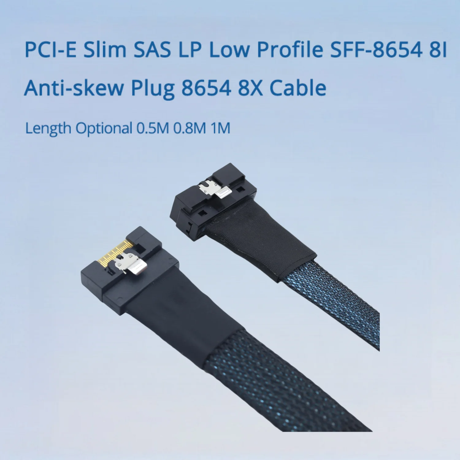 

PCI-E Slim SAS LP Low Profile SFF-8654 8I Anti-skew Plug 8654 8X Cable Length Optional 0.5M 0.8M 1M
