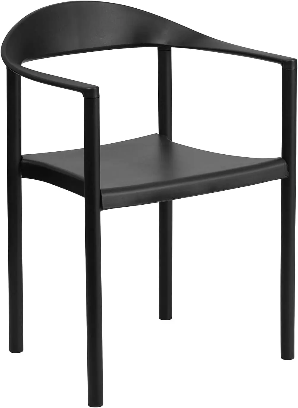 1000 lb. Capacity Black Plastic Cafe Stack Chair | 1000 LBS. Weight Capacity
