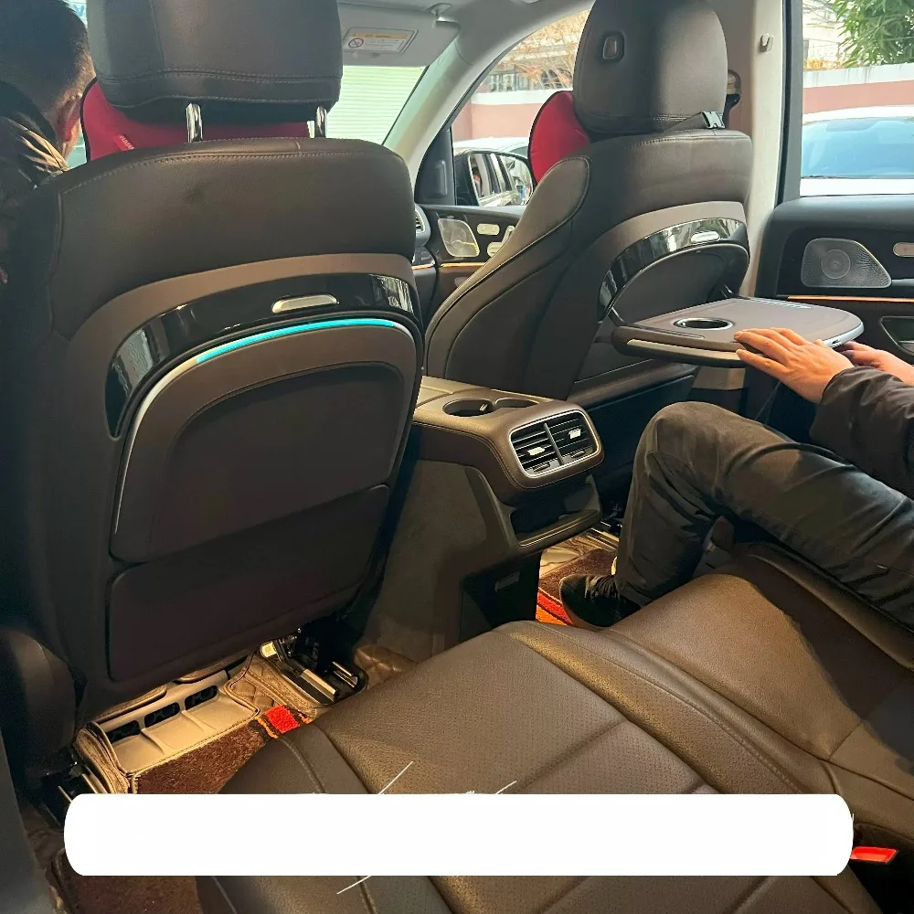 For Mercedes‑Benz GLE GLS 2019-2025 Car Seat Back Small Table Board W/ Ambient Lamp Wireless Charger Foldable Laptop Table Plate detail image 4