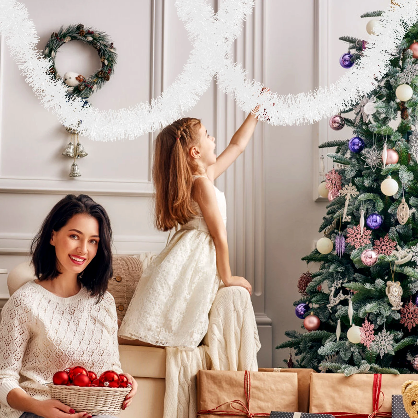 

Christmas Wreath Garland Decorations Scene Layout Hanging Making Supplies Holiday Flower Decorate
