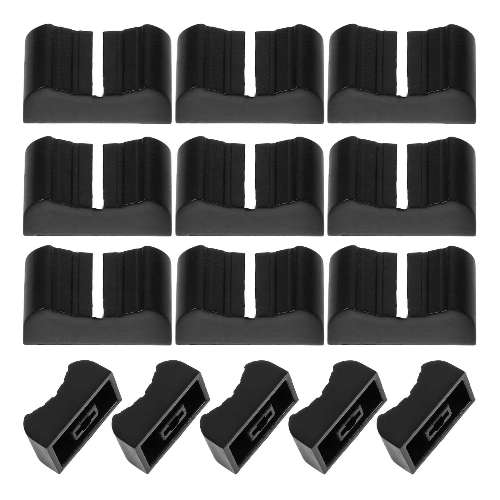

20pcs Fader Caps Replacement For Console Mixer Straight Sliders Volume Control Slider Knob Mat Accessories Black