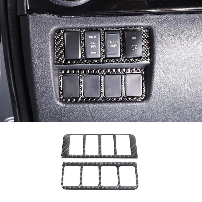 For Nissan Titan 2016-2023 soft carbon fiber car main driver integrated switch frame decorative sticker interior accessories