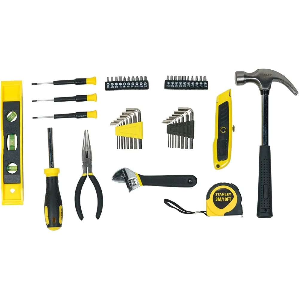 STANLEY STHT74981 Small Home Tool Kit For Home & DIY Use(47-pieces) - Includes Screwdriver, Hammer, Wrench, Pliers, Measurement