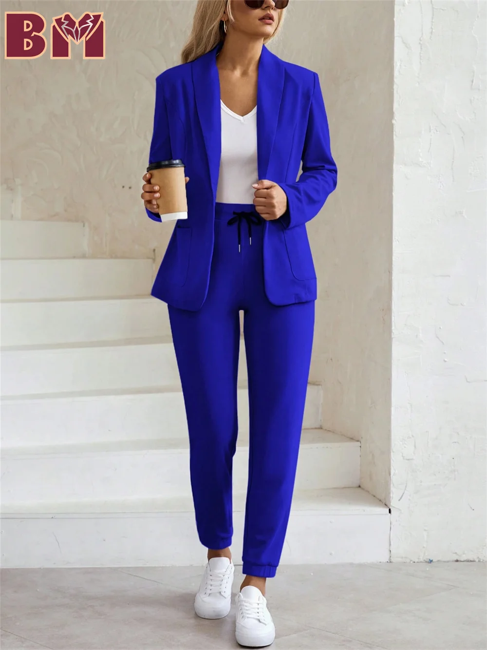 Classic Royal Blue Women Suit Set For Teachers 2025 Charming Women Jacket Pant Suit Formal Solid Color Customized Suit Jacket