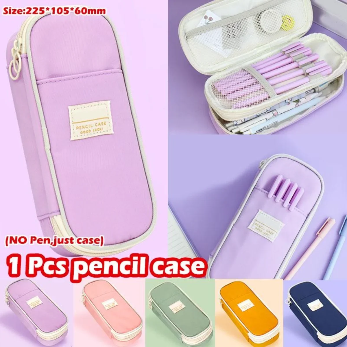 1 Pc Pencil Case Pen Bag Large Capacity  Pocket Pencil Case Fold Stationery Storage Bag Stationery Box