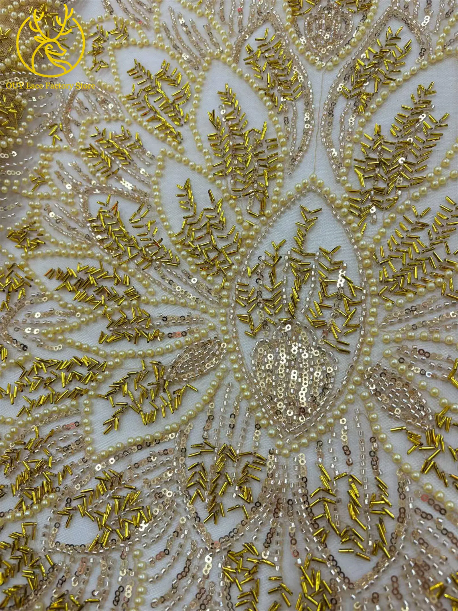 Luxuriöser afrikanischer Tüll-Spitzenstoff mit Pailletten, hochwertiger nigerianischer Pailletten-Spitzenstoff zum Nähen von Hochzeits-, Party- und Ballkleidern – Detail 6