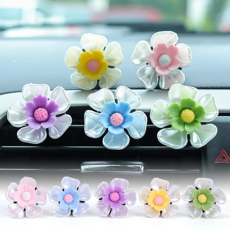 Car Air Oulet Flower Perfume Clip Interior Air Freshener Aromatherapy Clip Decoration Air Conditioning Flower Ornaments Clips