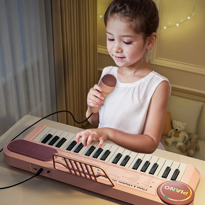 Piano électrique pour enfant, clavier pour bébé avec Microphone, chansons chantantes, jouet éducatif, jeux d'instruments de musique pour enfants