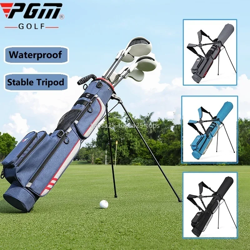 

Pgm Lightweight Golf Club Bag With Bracket Golf Gun Rack Bags Waterproof Sports Stand Carry Package Can put 6-7 Clubs