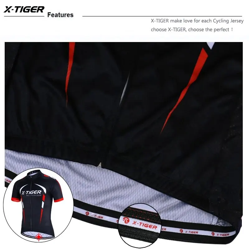 X-TIGER Cycling Jersey Men Mountain Bike Clothing Quick-Dry Racing MTB Bicycle Clothes Uniform Breathale Cycling Clothing Wear