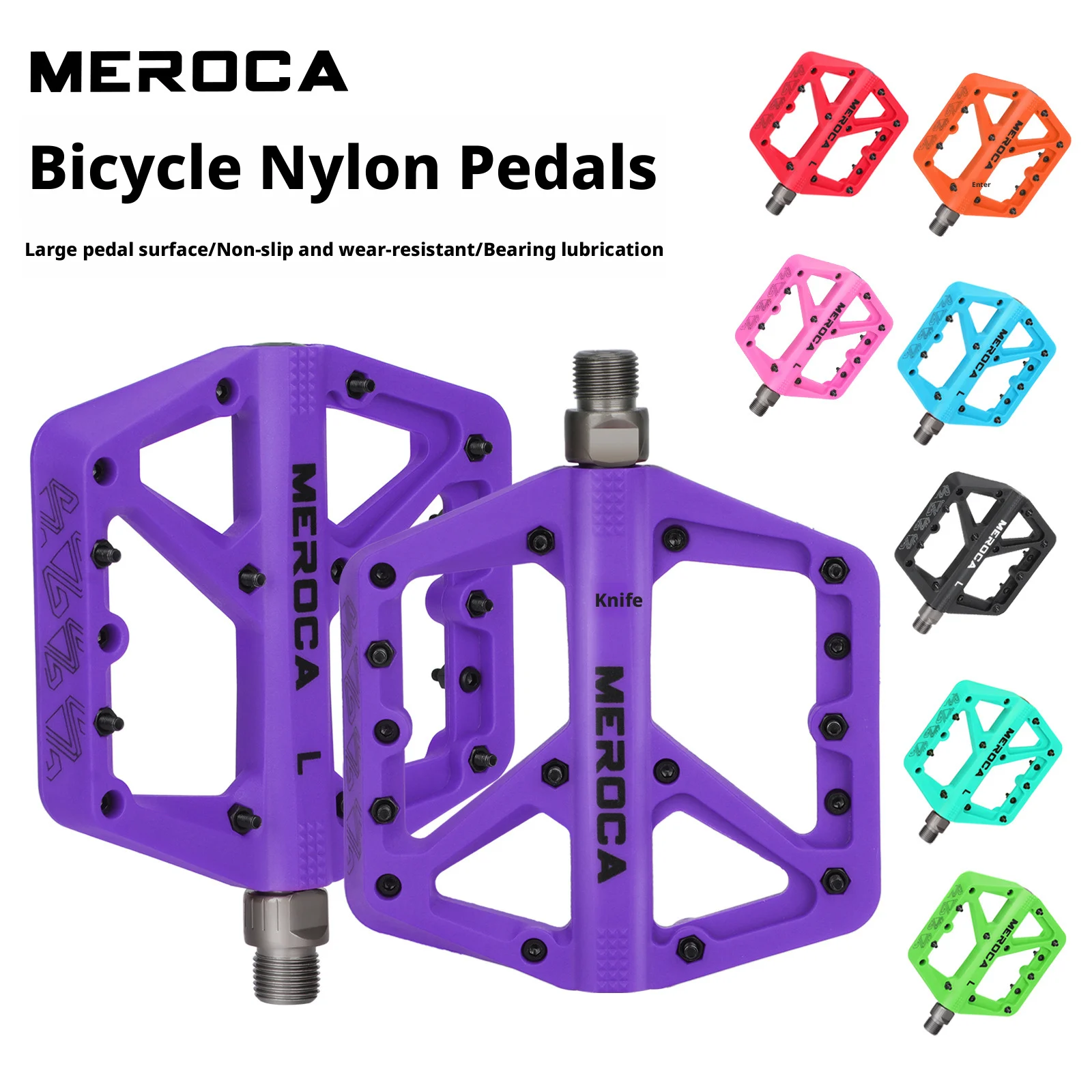 

Nylon Bicycle Pedals Ultralight Seal Bearings Mountain Road Bike Flat Platform WaterProof Bicycle Pedals Non-Slip Parts