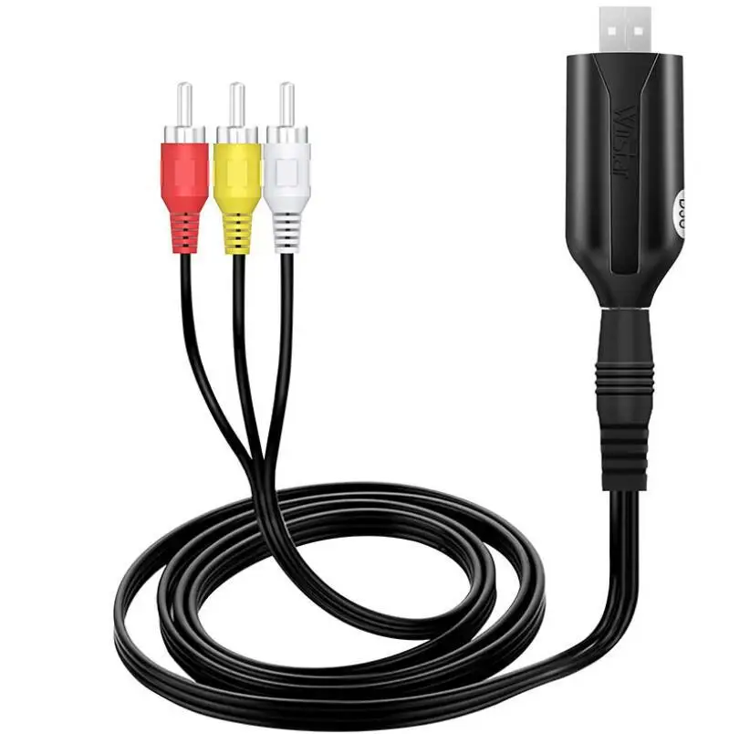 Convertidor VHS a digital, enlaces de audio Tarjeta de captura de vídeo USB2.0, convertidor de audio y vídeo RCA AV a USB, dispositivo de captura de vídeo 1080P