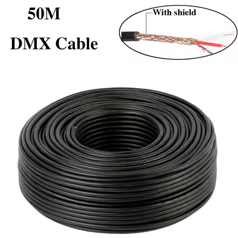 50M DMX Cable Stage Lighting DMX512 Signal Transfer XLR Wire With Shield DIY DJ Accessories For LED Par Light Beam Moving Head