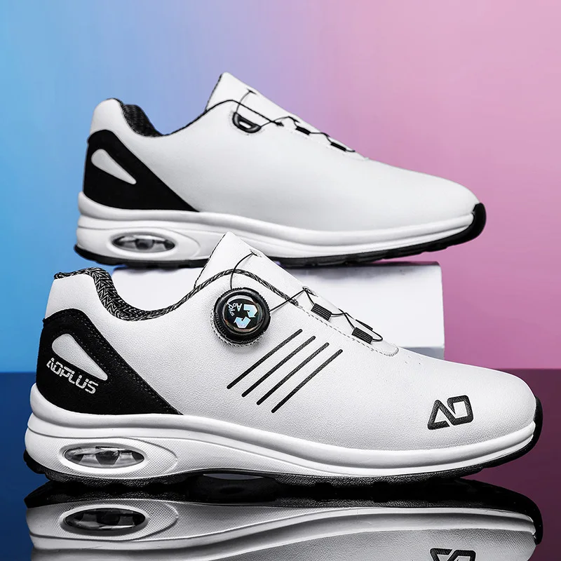 Men's shoes spring 2026 new model leather air-cushioned casual versatile sneakers for teenagers with rotating buttons, Forrest Gump style shoes