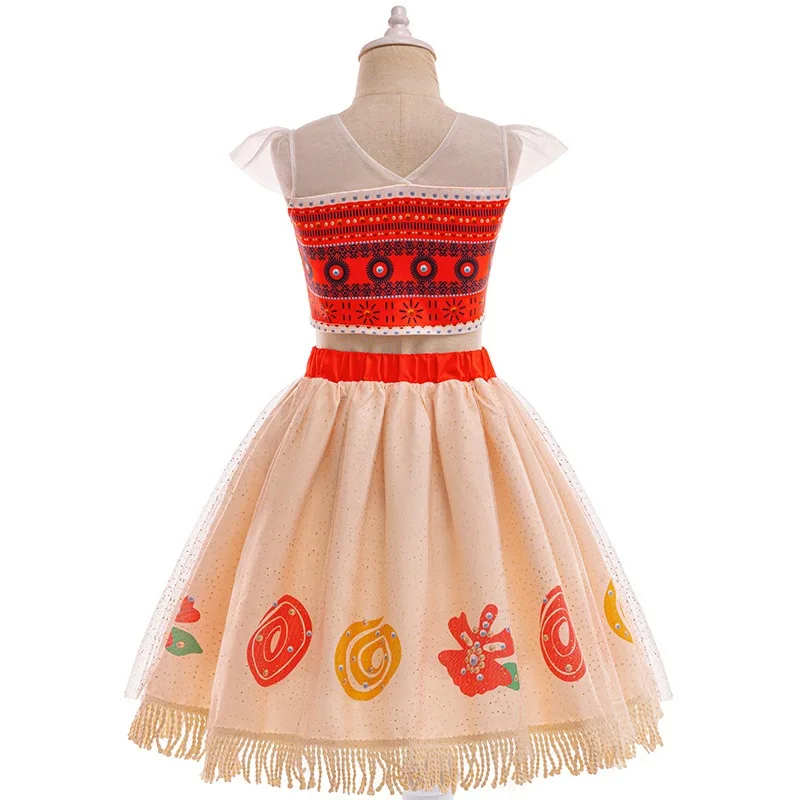 Cossky Moana Princess Cosplay Costume Children Girls Shirt Dress Suits Halloween Carnival Party Costume