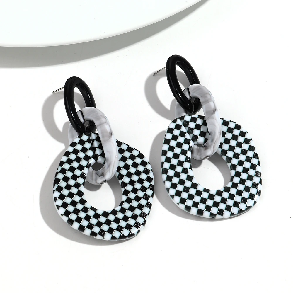 Trendy Leopard Acryl Geometrische Link Anhänger Ohrringe für Frauen Elegante Große Unregelmäßige Baumeln Ohrring Partei Schmuck 2026 Geschenke – Detail 14