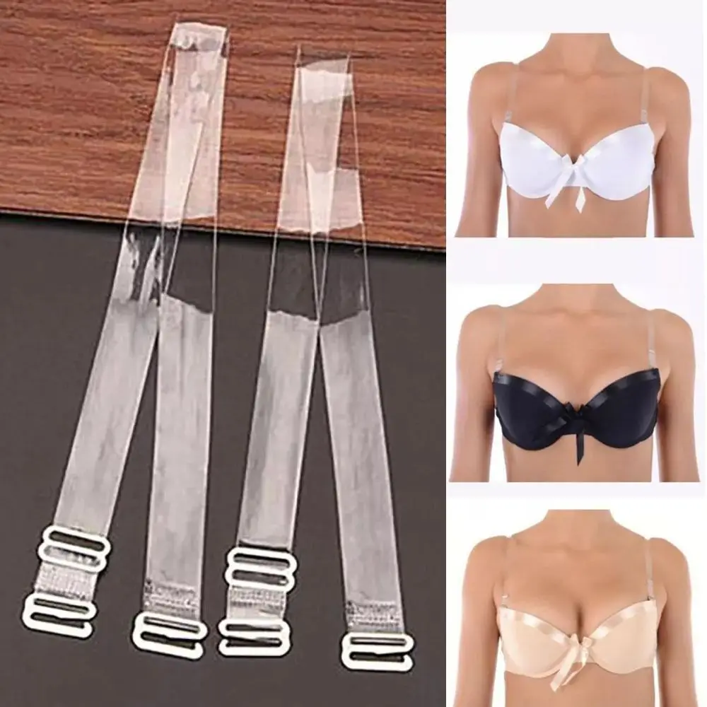 1 Pair Clear Bra Straps Adjustable Transparent Underwear Strap Invisible Detachable Shoulder Strap Anti Slip Underwear Strap