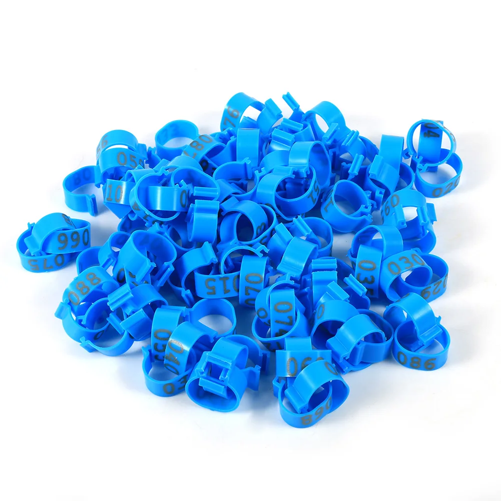 6 Kleuren 100 stks/zak 16 MM 001-100 Genummerd Plastic Gevogelte Kippen Eenden Gans Been Bands Ringen Vogel Been ringen