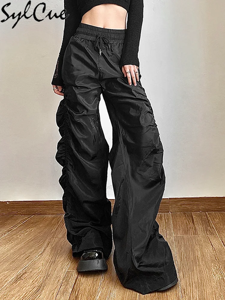 Nibber Fashion Trend Personalized Self-Confidence Avant-Garde Cool All-Match Casual Loose Girl High Waist Wide Leg Lantern Pants