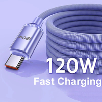 120W 7A USB Type C Cable For Xiaomi 13 Samsung S23 Realme Mobile Phone Fast Charge USB C Cables Type C Quick Data Charger Wires