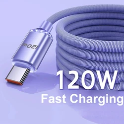 120W 7A USB Type C Cable For Xiaomi 13 Samsung S23 Realme Mobile Phone Fast Charge USB C Cables Type C Quick Data Charger Wires