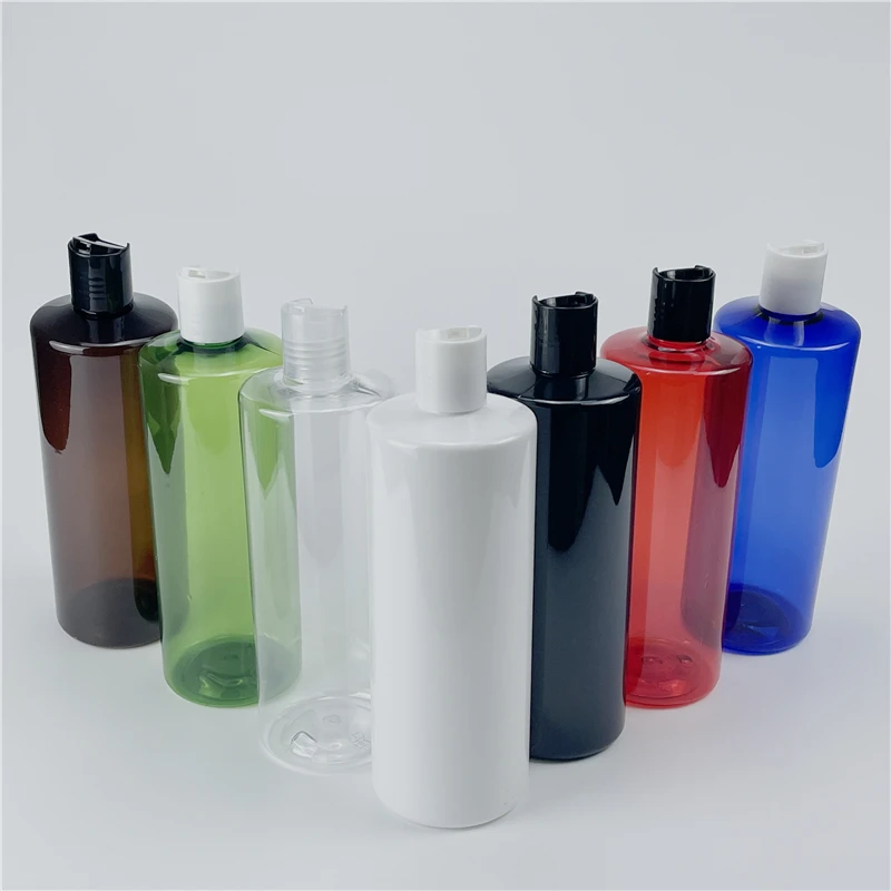 

500ML X 12 Empty PET Bottle Plastic With Disc Top Cap Makeup Personal Care Shampoo PET Bottle With Screw Lid Cosmetics Container