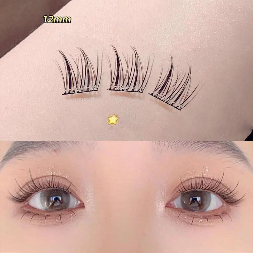 Self Adhesive Cluster Lashes Press on No Glue Needed Natural Long Segmented Eyelashes Reusable DIY Individual Eyelash Extension