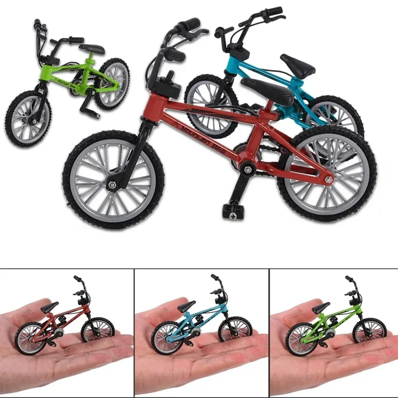 Boy Toys Finger Skateboards bicicletta con corda freno simulazione blu lega Finger Bike Toys for Children Gift Mini Size