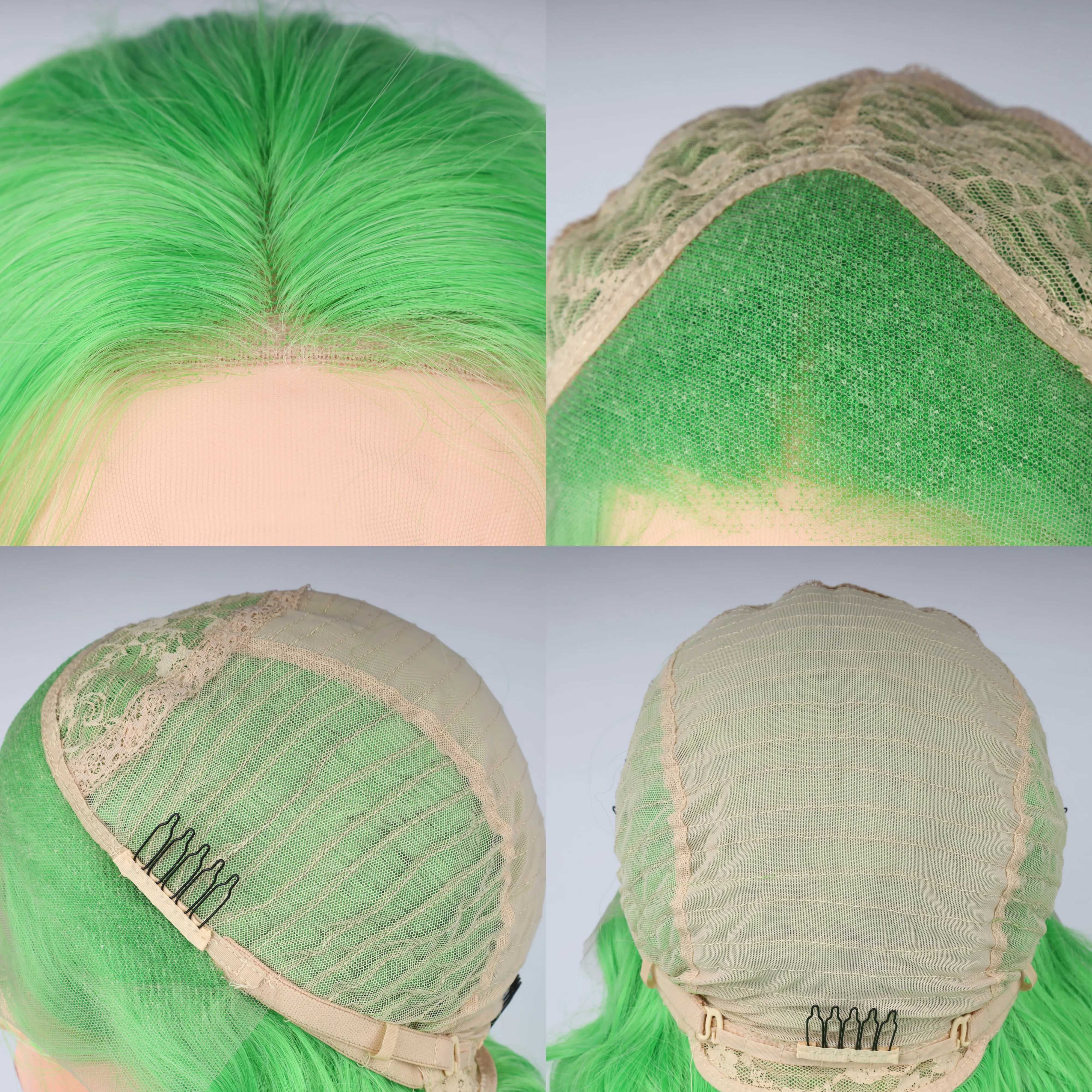 Fashion Curly Wig Synthetic Lace Front Wigs Light Green Female Lace Wig 13X3 For Women Cosplay Hair Daily Use