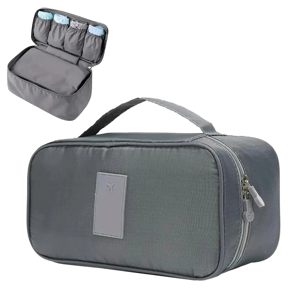 Classification underwear storage bag for travel allowing organized packing of bras swimwear and personal care items