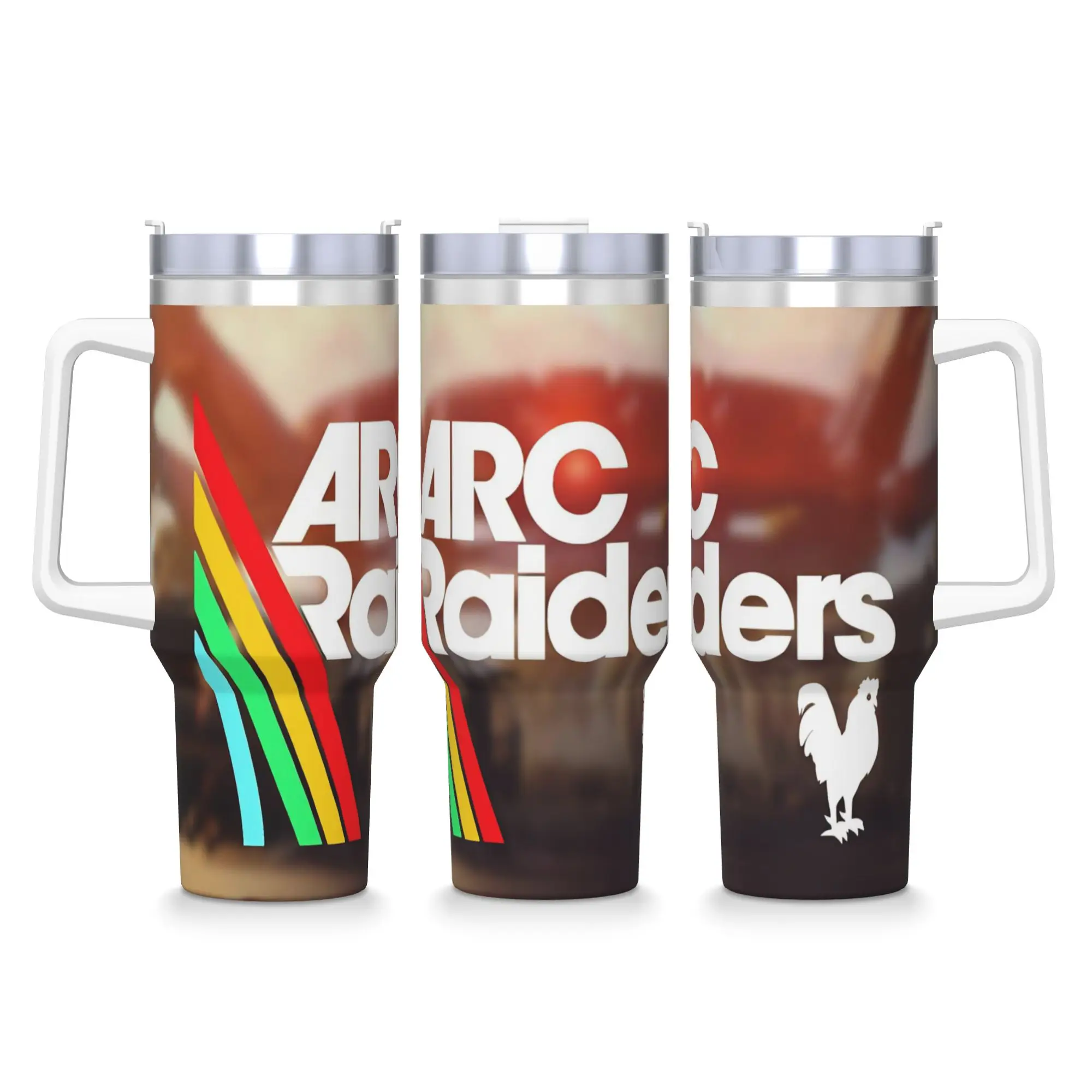 

Термокружка Arc Raiders с трубочкой, из нержавеющей стали, с двойными стенками, вакуумная изоляция, для холодных и горячих напитков, 40 унций