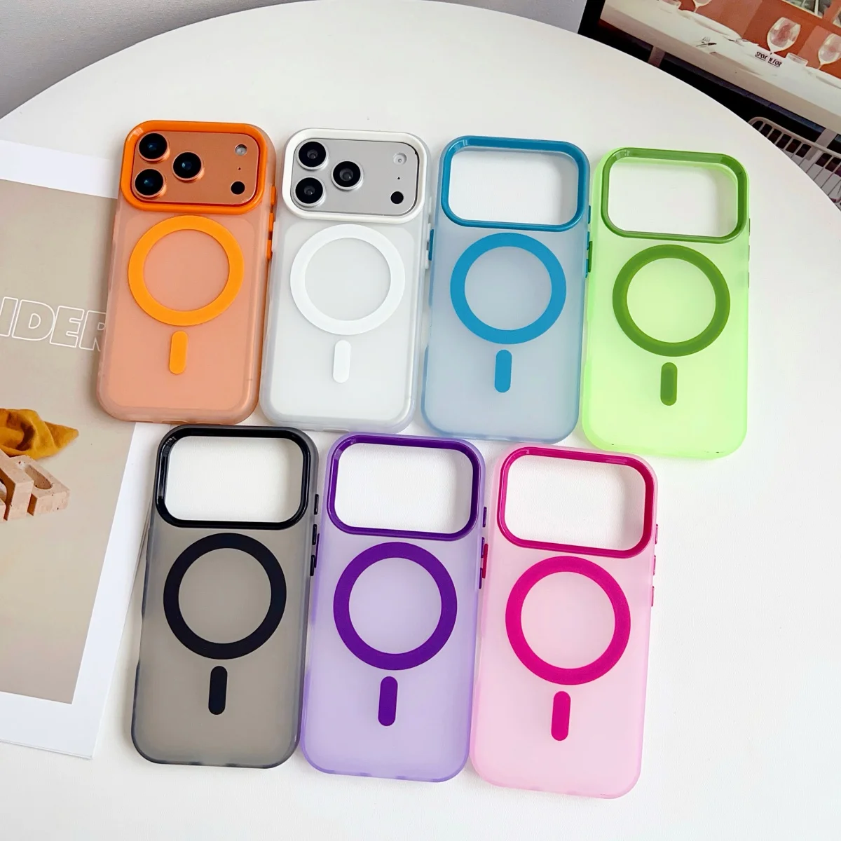 Schlanke Matte Candy-Farbene Magnetische Magsafe-Hülle für iPhone 17 Air 16 E 15 14 Plus 13 12 11 Pro Max Kabellose Lade-Handyhülle