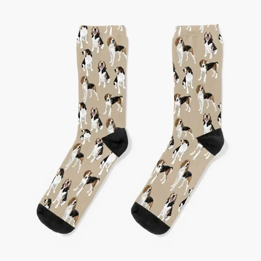 

Treeing Walker Coonhound on Tan Socks Hiking boots anti-slip Sports football Socks Man Women's