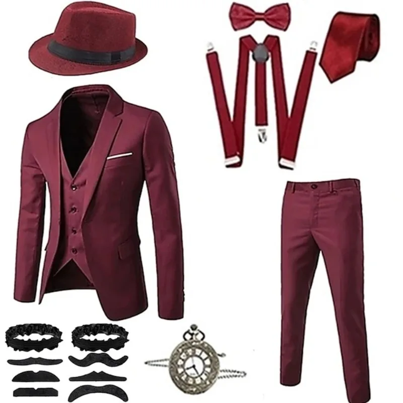 

Мужской костюм в стиле ретро Гэтсби 1920-х годов, приталенный, с шляпой, жилетом и рубашкой, для помолвки и торжественных мероприятий